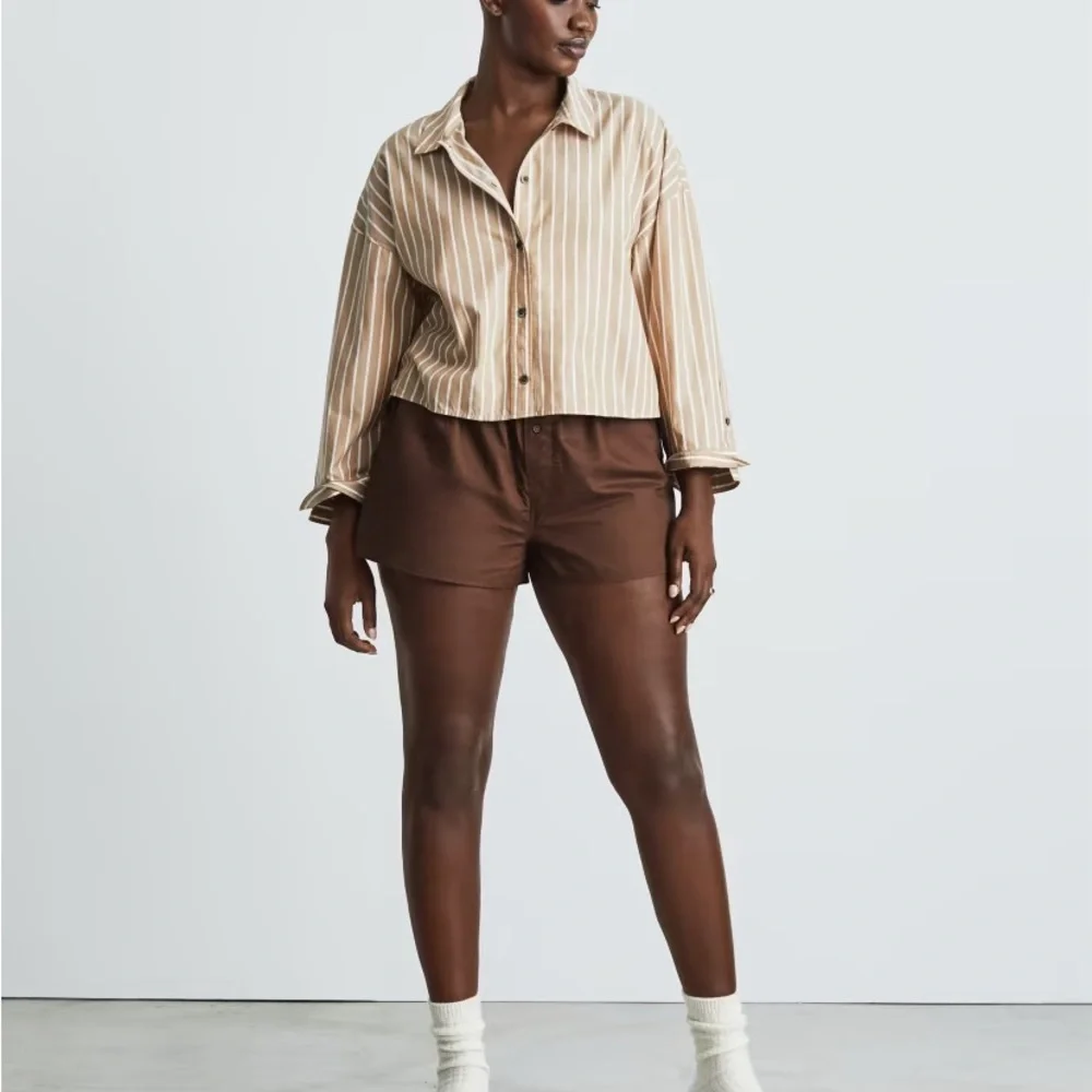 Everlane The Woven P.J. Top in Burn Stripe - Picture 5 of 6